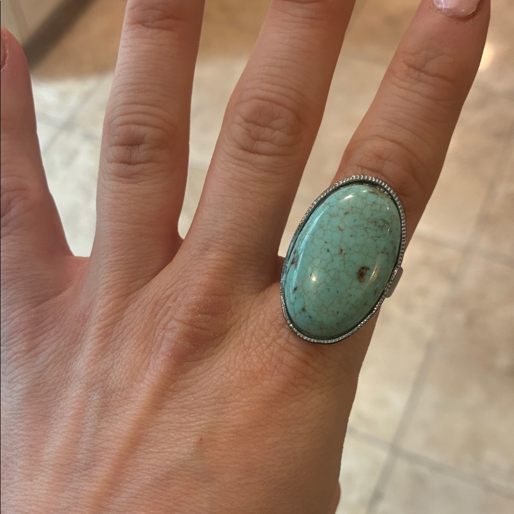 Turquoise Oval Statement Ring - Women Jewelry